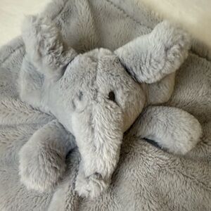 Elephant Baby Lovey Security Blanket Soft Plush Gray No Tag 14x 14"